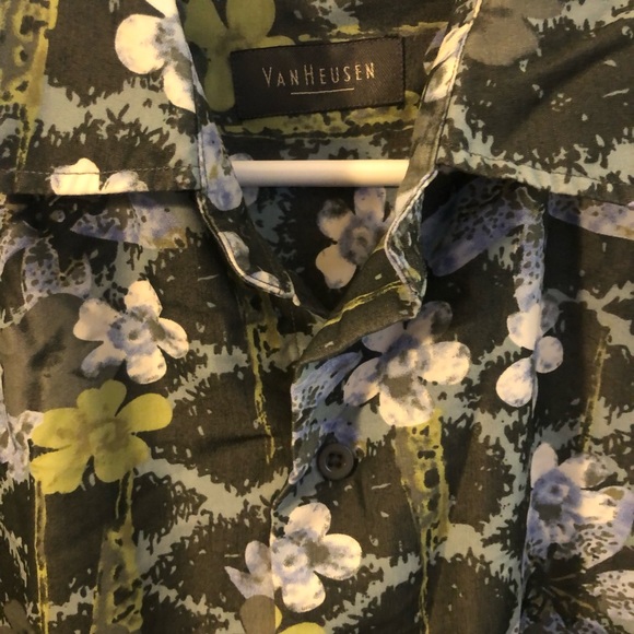 VanHeusen Mens Hawaiian Style short sleeve shirt Large loose fit - Picture 9 of 10